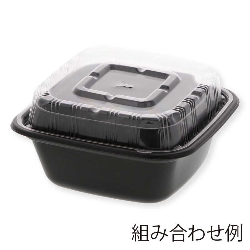 リスパック 丼容器 正角丼 本体 黒 50枚/袋
