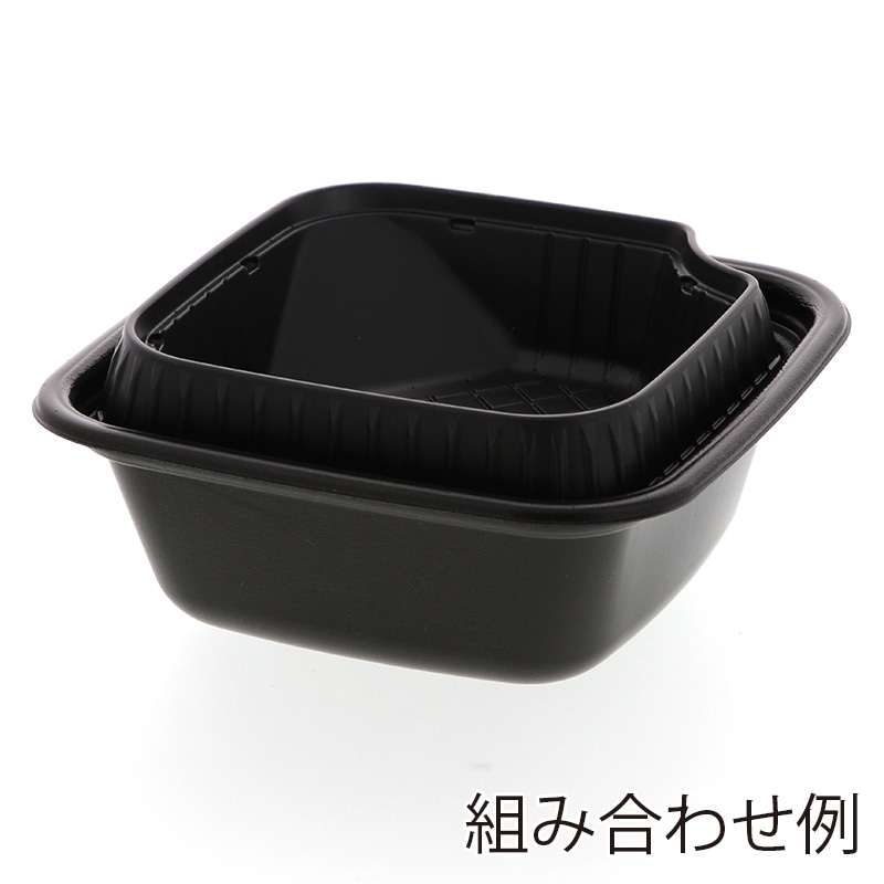 リスパック 丼容器 正角丼 本体 黒 50枚/袋