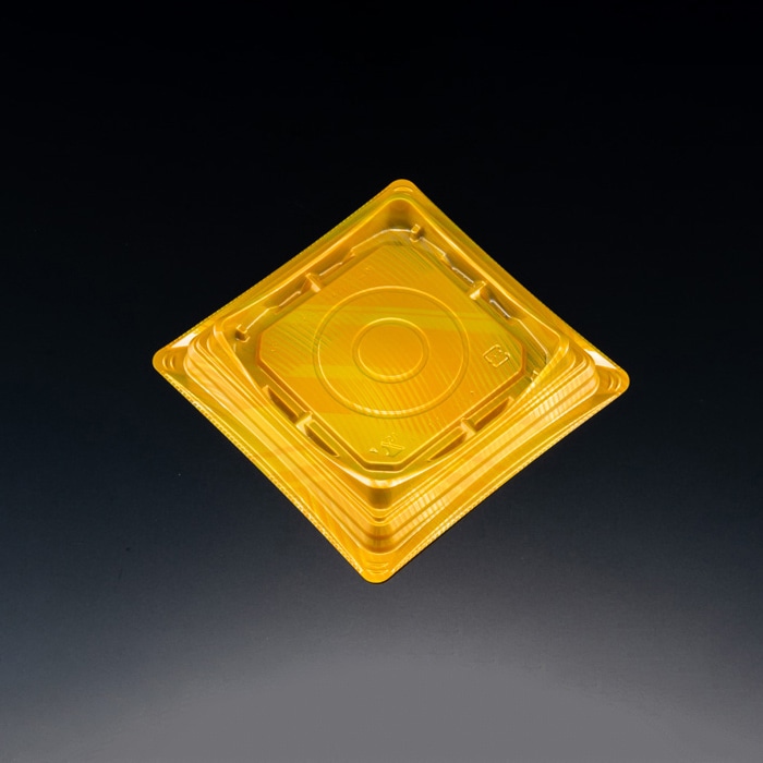 リスパック デザート容器 バイオカップキューブルック 本体 13 金 50枚/袋(ご注文単位12袋)【直送品】