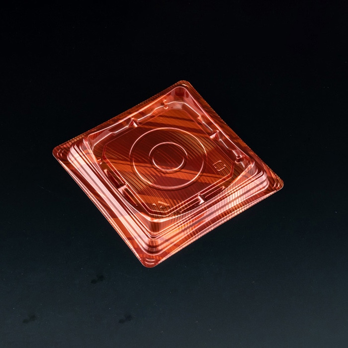 リスパック デザート容器 バイオカップキューブルック 本体 13 レッド 50枚/袋(ご注文単位12袋)【直送品】