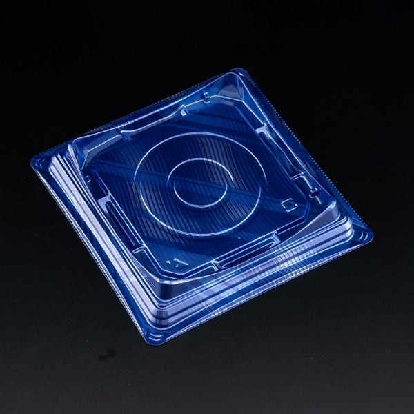 リスパック デザート容器 バイオカップキューブルック 本体 15 ブルー 50枚/袋(ご注文単位12袋)【直送品】