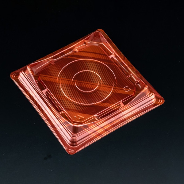 リスパック デザート容器 バイオカップキューブルック 本体 15 レッド 50枚/袋(ご注文単位12袋)【直送品】