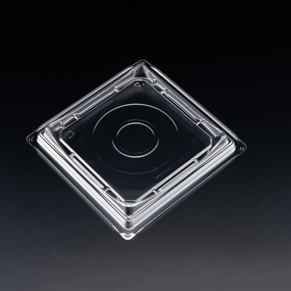 リスパック デザート容器 バイオカップキューブルック 本体 17 クリアー防曇 50枚/袋(ご注文単位8袋)【直送品】