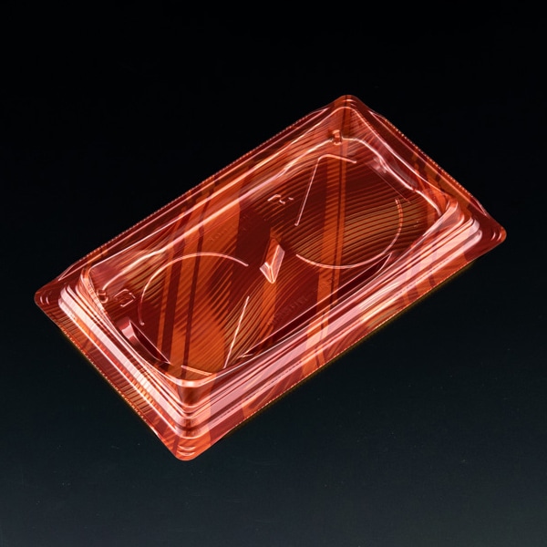 リスパック デザート容器 バイオカップ キューブルック 本体 NK25 レッド 50枚/袋(ご注文単位12袋)【直送品】