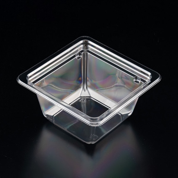 リスパック サラダ容器 バイオカップ キューブ 本体 12-60B クリアー防曇 PABK154 50枚/袋(ご注文単位18袋)【直送品】