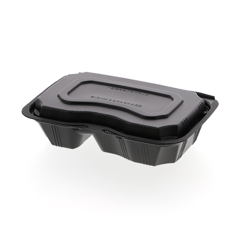リスパック 弁当容器 バイオデリカシェルBOX 60-1 黒 25枚/袋