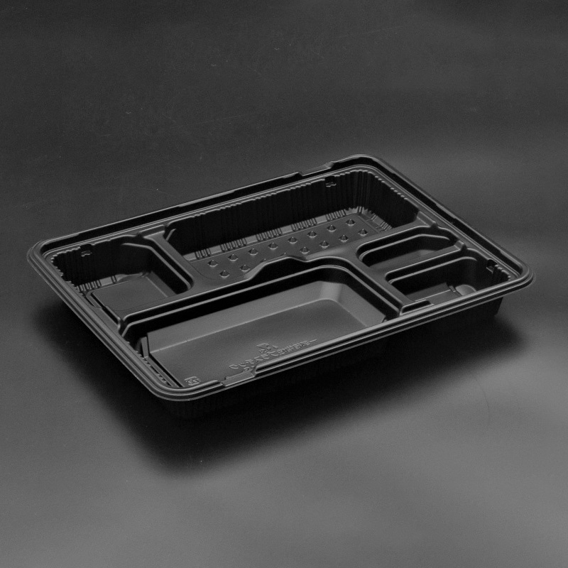 リスパック 弁当容器 バイオデリカやすらぎ 本体 150-1B黒 RHDT451 50枚/袋(ご注文単位8袋)【直送品】