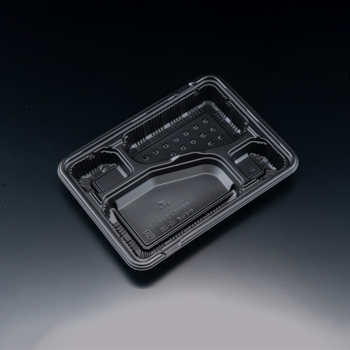 リスパック 弁当容器　バイオデリカやすらぎ　本体 10-2B黒 RHDT352 50枚/袋（ご注文単位8袋）【直送品】