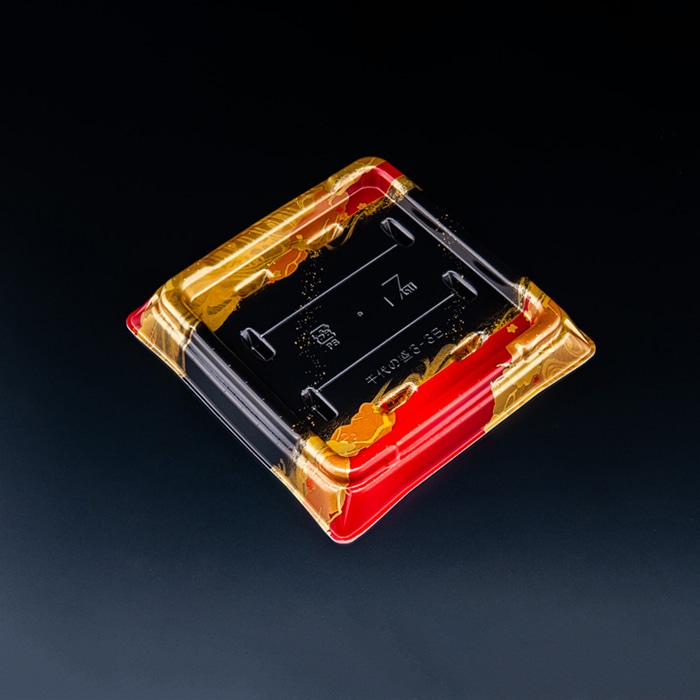 リスパック 寿司容器　千代の盛　本体 3-3B RSAT402　つややか赤 50枚/袋（ご注文単位6袋）【直送品】