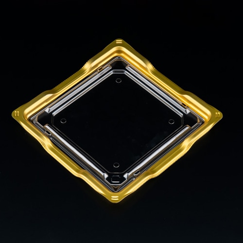 リスパック 青果容器 バイオカップキューブ 本体 15-TCN ゲイト 穴 4H 金 50枚/袋(ご注文単位12袋)【直送品】