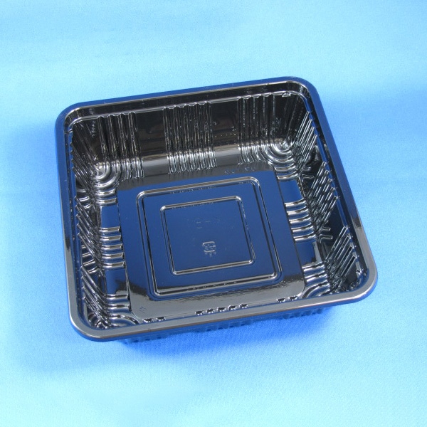 リスパック 青果容器　フルーツ K-81 黒 100枚/袋（ご注文単位12袋）【直送品】