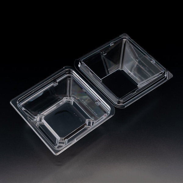 リスパック サラダ容器 バイオカップ プリズムシェル 13-43(81) クリアー防曇 PABM211 50枚/袋(ご注文単位6袋)【直送品】