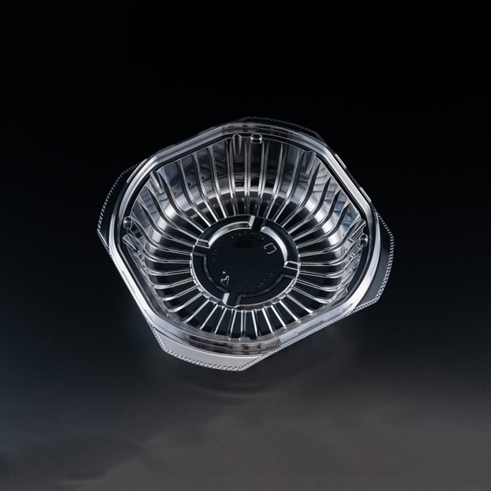 リスパック 冷やし麺容器　バイオピタリ　本体 182-50B PBAA421　クリアー 100枚/袋（ご注文単位6袋）【直送品】