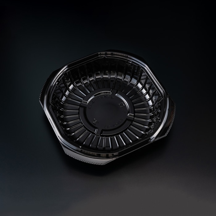 リスパック 冷やし麺容器　バイオピタリ　本体 195-42B　黒 PBAA622 100枚/袋（ご注文単位4袋）【直送品】