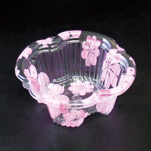 リスパック サラダ容器 クリーンカップ よつば 本体 11-45 B ひなたピンク PAPR853 50個/袋（ご注文単位18袋）【直送品】