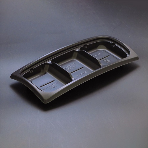 リスパック 惣菜容器　バイオデリカリッジ　本体 22-11B　3S-1 RHBH842　黒 50枚/袋（ご注文単位16袋）【直送品】