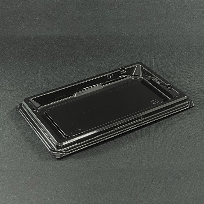 リスパック 青果容器　クリーンカップ　キューブH　本体 08B 黒 50枚/袋（ご注文単位12袋）【直送品】