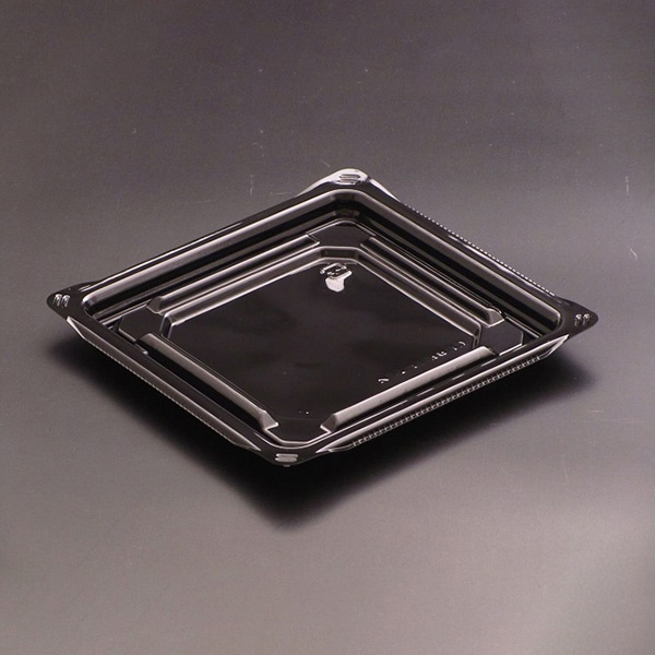 リスパック 青果容器　クリーンカップキューブ　内嵌合蓋 13-TCN 黒 50枚/袋（ご注文単位12袋）【直送品】