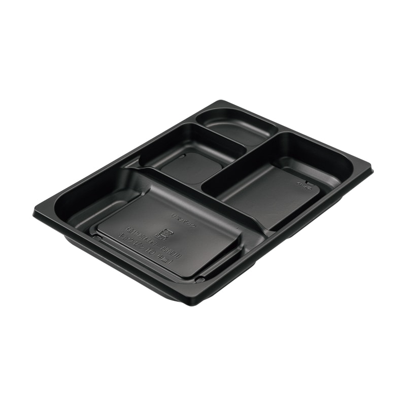 リスパック 弁当容器 饗膳 中皿1 10 黒 50枚/袋(ご注文単位12袋)【直送品】