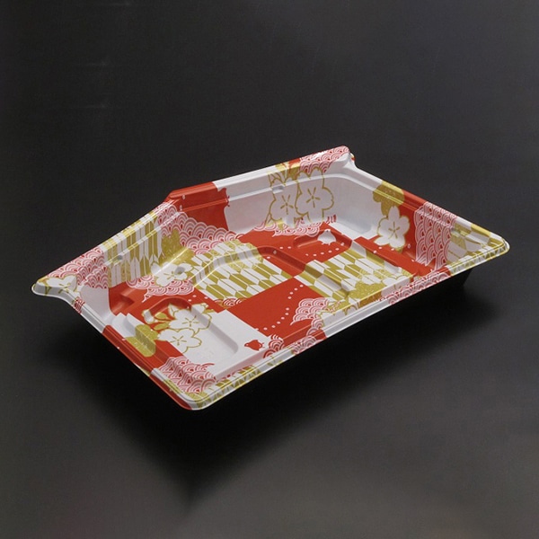 リスパック 弁当容器 バイオデリカ 吉日 大絵馬 本体 1B 勝どき赤 RHBK404 50枚/袋（ご注文単位12袋）【直送品】