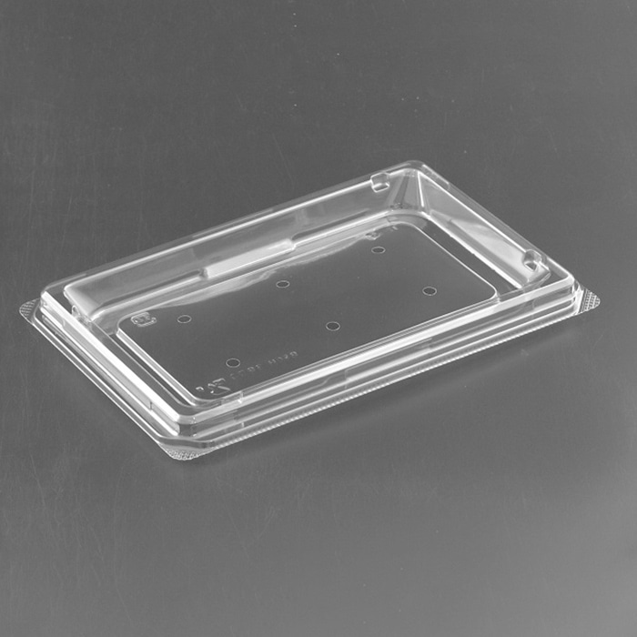 リスパック 青果容器　クリーンカップ　キューブH　本体 08B　穴6H クリアー防曇 50枚/袋（ご注文単位12袋）【直送品】