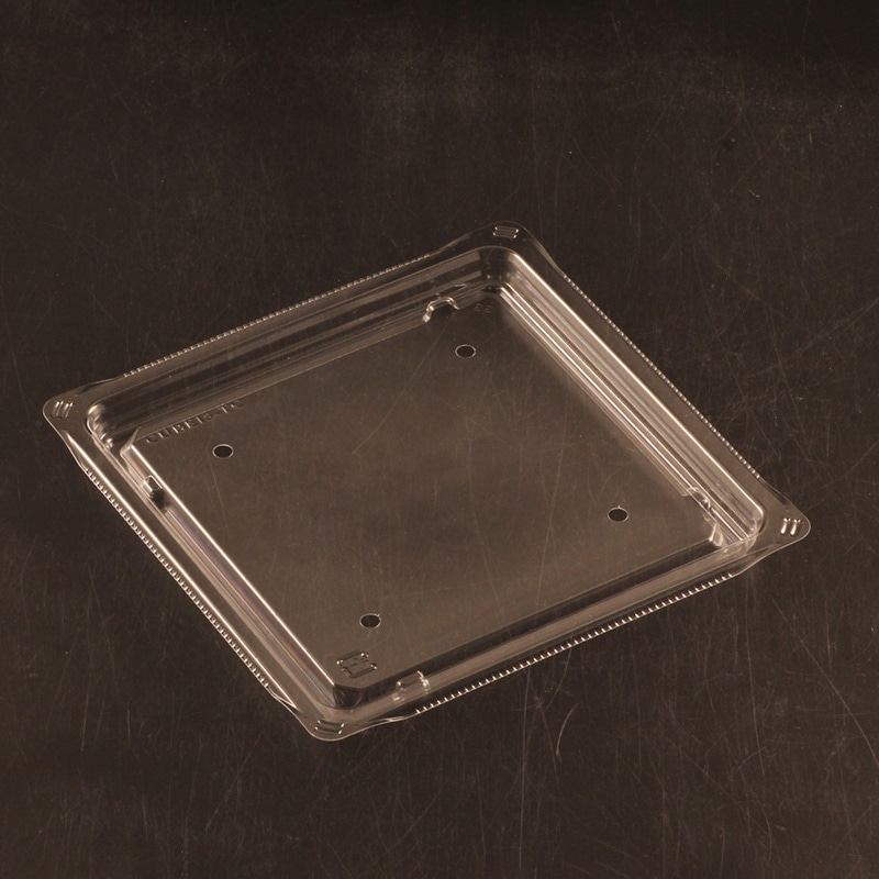 リスパック 青果容器 クリーンカップ キューブ 内嵌合蓋 15-TC 穴 4H クリアー防曇 50枚/袋(ご注文単位12袋)【直送品】