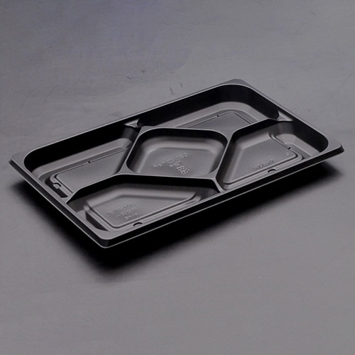 リスパック 弁当容器　饗膳　中皿7 150 RHHK581　黒 50枚/袋（ご注文単位12袋）【直送品】