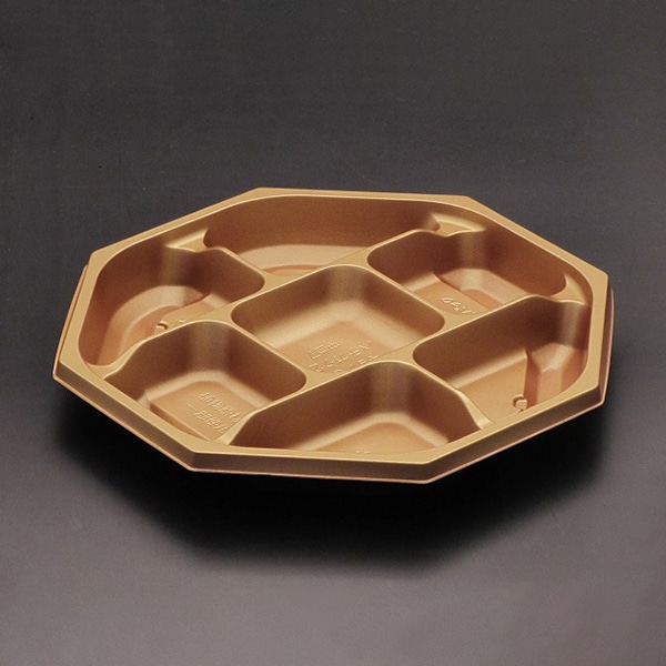 リスパック 弁当容器 饗膳 八角 中皿7 20 ひかり RHHK633 50枚/袋（ご注文単位12袋）【直送品】