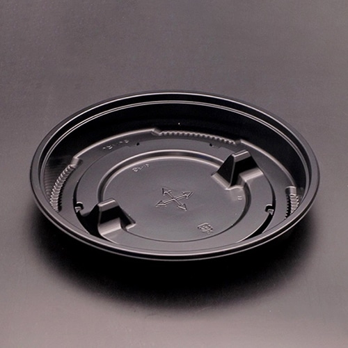 リスパック 弁当容器 饗膳 丸 本体 20B 黒 RHHK751 50枚/袋(ご注文単位12袋)【直送品】