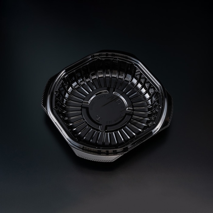 リスパック 冷やし麺容器 バイオピタリ 本体 182-36B 黒 PBAA412 100枚/袋(ご注文単位6袋)【直送品】