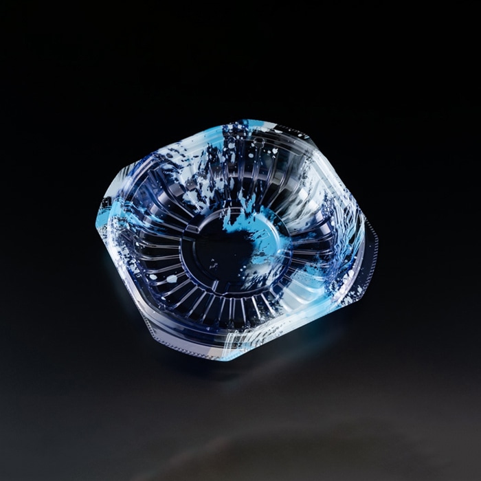 リスパック 冷やし麺容器 バイオピタリ 本体 182-36B 海洋青 PBAA414 100枚/袋(ご注文単位6袋)【直送品】