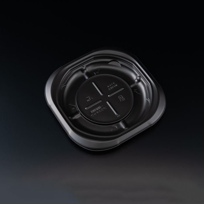 リスパック 惣菜容器　バイオデリカサラエル　本体 M19　BA RHBL451　黒 50枚/袋（ご注文単位8袋）【直送品】