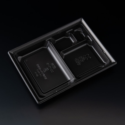 リスパック 弁当容器　バイオデリカ　郷味 22-17-1BZ 黒 50枚/袋（ご注文単位12袋）【直送品】