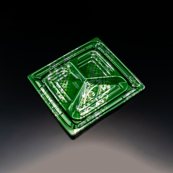 リスパック 惣菜容器　バイオカップ優枠　本体 20-22B-3S PABH486　新エマグリーン 50枚/袋（ご注文単位8袋）【直送品】