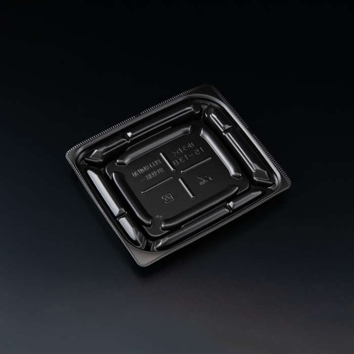 リスパック 惣菜容器 バイオデリカ優枠 本体 15-13B RHBU351 黒 50枚/袋(ご注文単位20袋)【直送品】