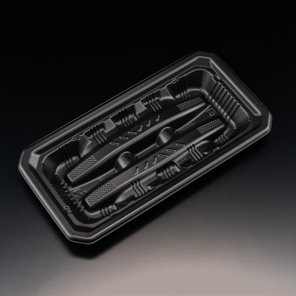 リスパック 食材トレー バイオ食悦 F 24-12B 黒 FPPF051 100枚/袋(ご注文単位6袋)【直送品】