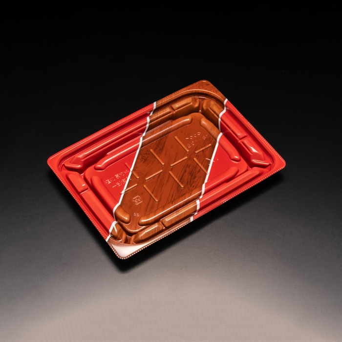 リスパック 惣菜容器 バイオデリカ優枠 本体 18-13B RHBU552 K-とうび赤 50枚/袋(ご注文単位16袋)【直送品】