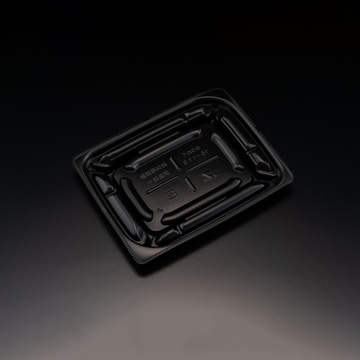 リスパック 惣菜容器 バイオデリカ優枠 本体 15-11B RHBU301 黒 50枚/袋(ご注文単位24袋)【直送品】