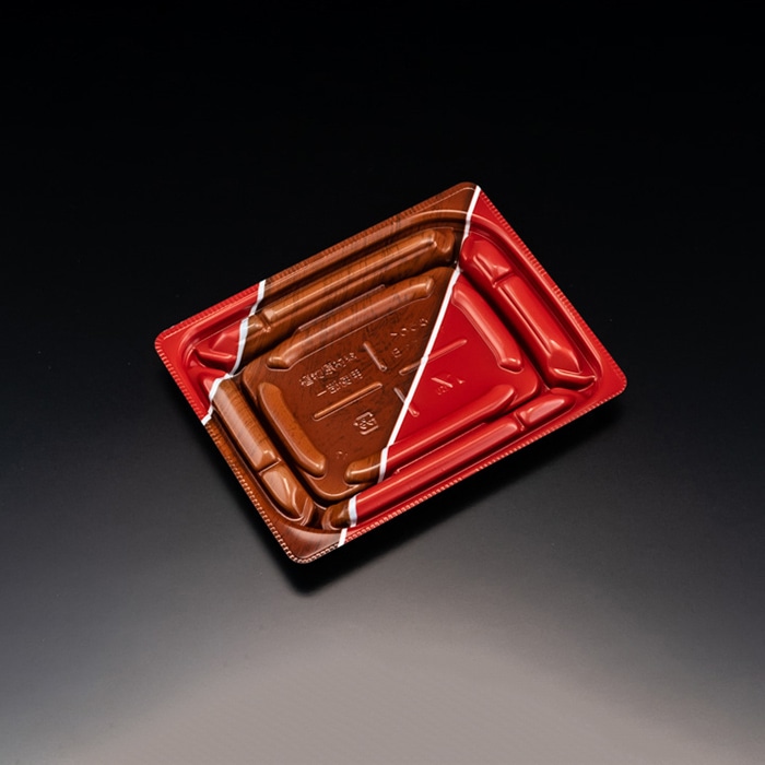 リスパック 惣菜容器 バイオデリカ優枠 本体 15-11B RHBU302 K-とうび赤 50枚/袋(ご注文単位24袋)【直送品】