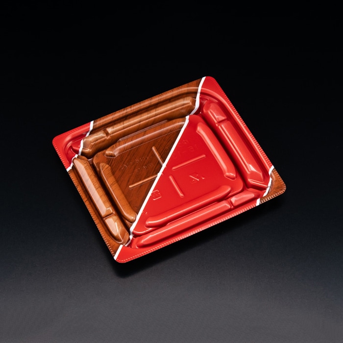 リスパック 惣菜容器 バイオデリカ優枠 本体 15-13B RHBU352 K-とうび赤 50枚/袋(ご注文単位20袋)【直送品】