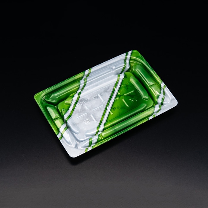 リスパック 惣菜容器　バイオデリカ優枠　本体 17-11B RHBU404　K-ルネ緑 50枚/袋（ご注文単位20袋）【直送品】