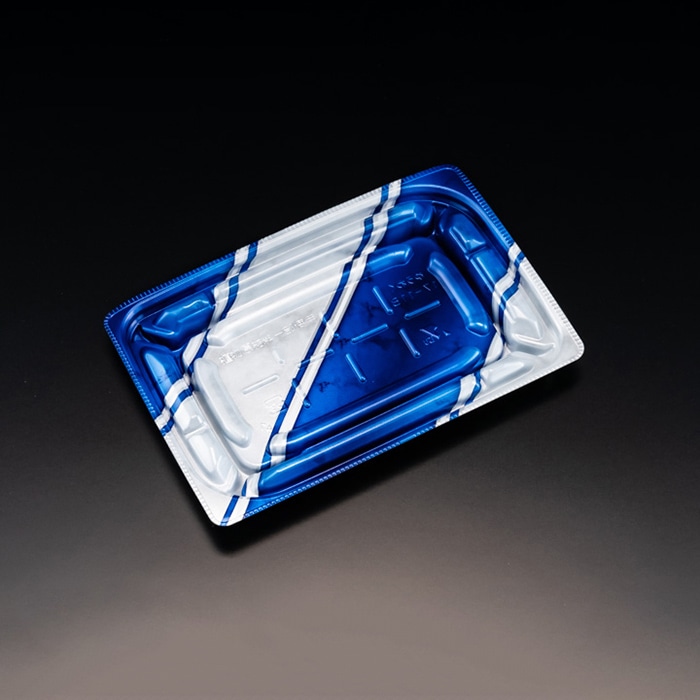 リスパック 惣菜容器 バイオデリカ優枠 本体 17-11B RHBU407 K-ルネ青 50枚/袋(ご注文単位20袋)【直送品】