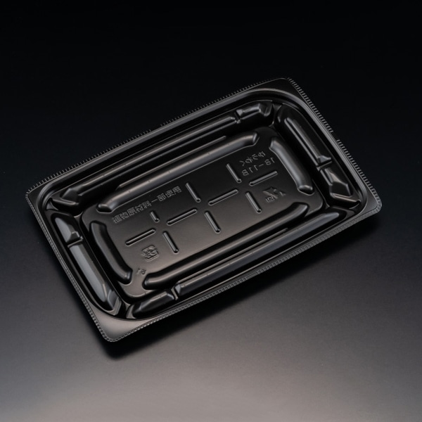 リスパック 惣菜容器　バイオデリカ優枠　本体 バイオデリカ優枠18-11B黒 RHBU501 50枚/袋（ご注文単位16袋）【直送品】