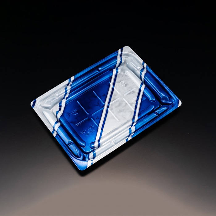 リスパック 惣菜容器 バイオデリカ優枠 本体 20-15B RHBU707 K-ルネ青 50枚/袋(ご注文単位12袋)【直送品】