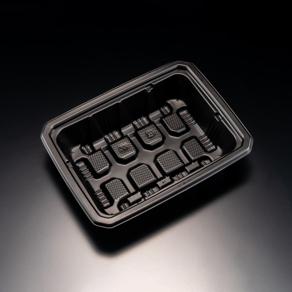 リスパック 食材トレー バイオ食悦 20-15B深 黒 FPPF606 50枚/袋(ご注文単位12袋)【直送品】