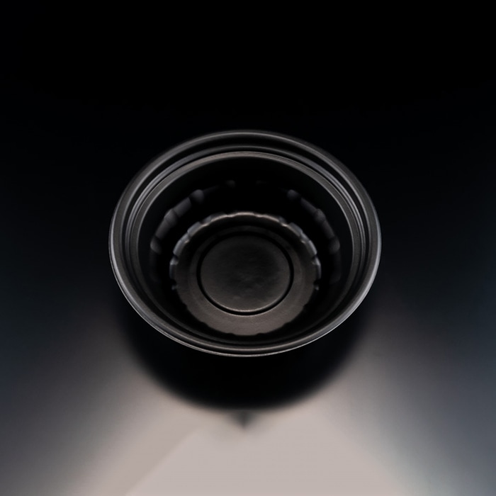 リスパック 麺・丼容器　ホット麺丼2　本体  RHDT701　黒 50枚/袋（ご注文単位4袋）【直送品】