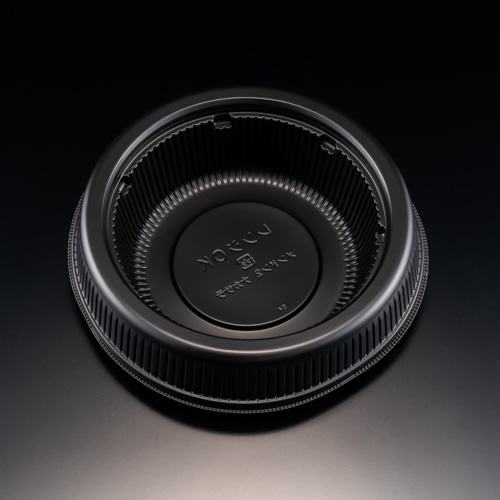 リスパック 麺・丼容器　ホット麺丼2　中皿  RHDT711　黒 50枚/袋（ご注文単位4袋）【直送品】