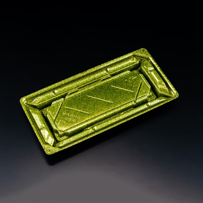 リスパック 寿司容器　バイオPS　美枠寿司　本体 1-4B FAPR076　ステラグリーン 50枚/袋（ご注文単位16袋）【直送品】