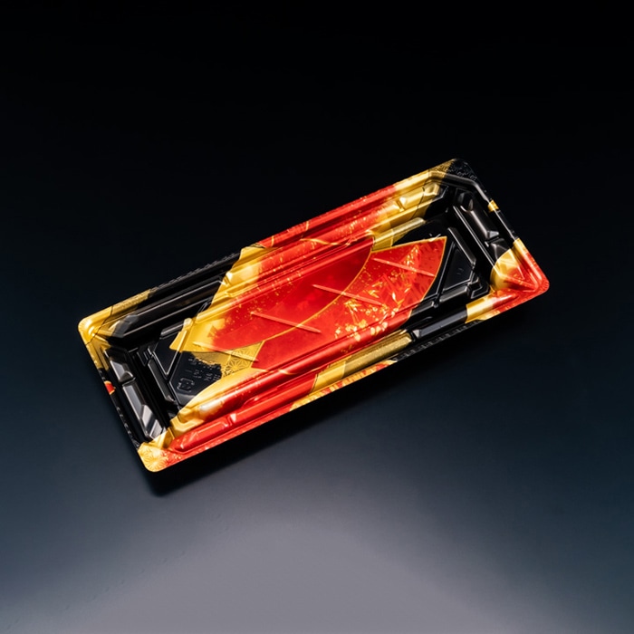 リスパック 寿司容器　バイオPS　美枠寿司　本体 1-5B FAPR103　せんれい赤 50枚/袋（ご注文単位16袋）【直送品】