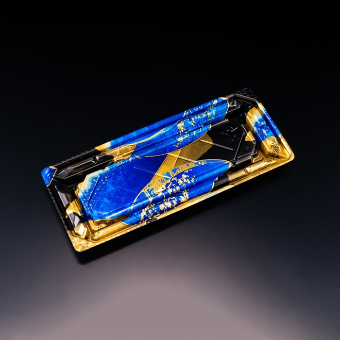 リスパック 寿司容器　バイオPS　美枠寿司　本体 1-5B FAPR104　せんれい青 50枚/袋（ご注文単位16袋）【直送品】